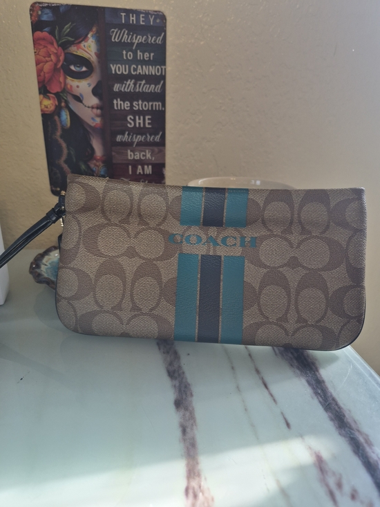 Coach Handbags - Coach Signature Varsity Stripe Wristlet